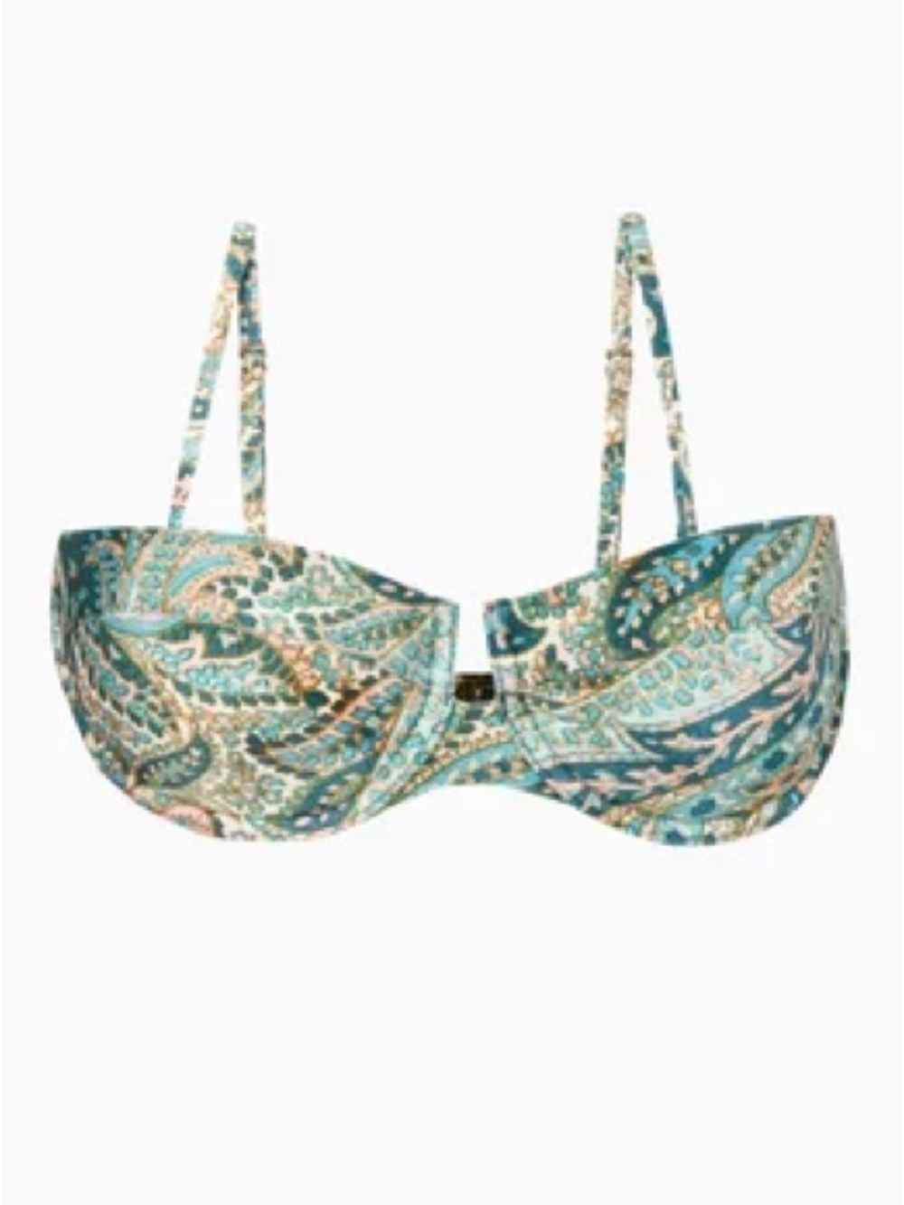 Zimmerman Paisley Print Underwire Bikini Top - Teal & Aqua